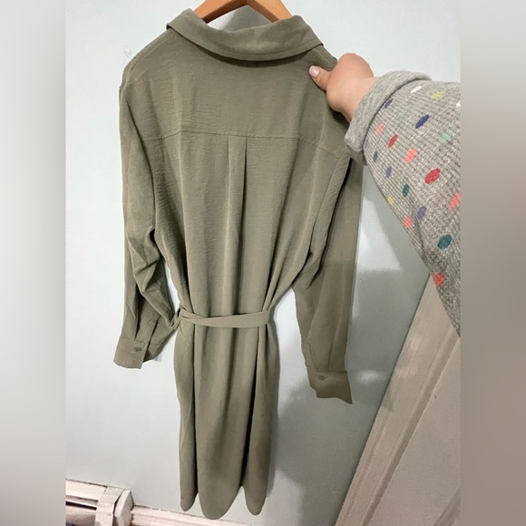 DKNY long sleeve olive dress - Picture 4 of 8